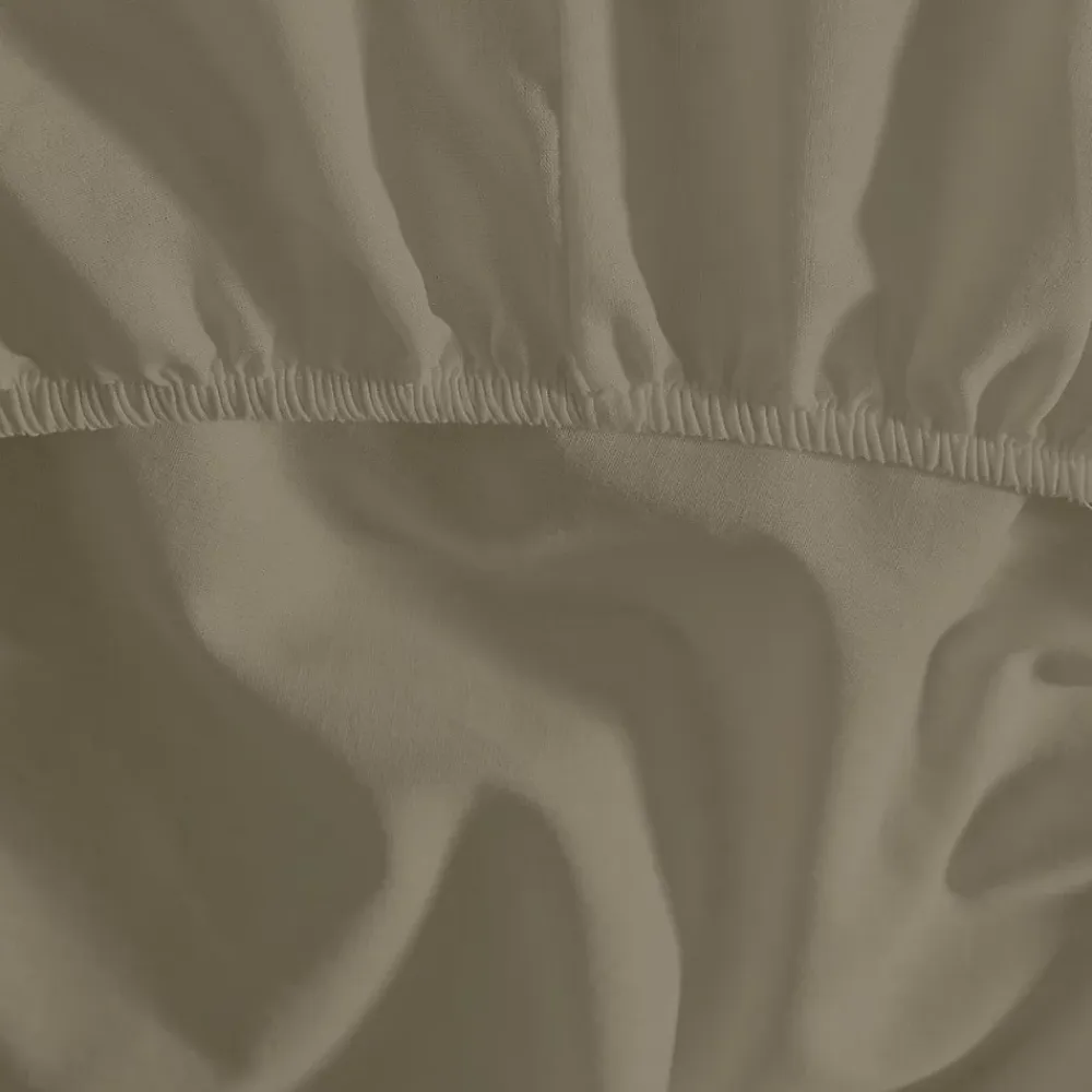 Sensei Maison Drap housse en percale de coton pour lit articulé Taupe 160x200 cm SOFT PERCALE* Drap Housse|Drap Housse