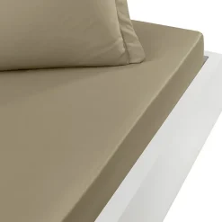 Sensei Maison Drap housse en percale de coton pour lit articulé Taupe 160x200 cm SOFT PERCALE* Drap Housse|Drap Housse