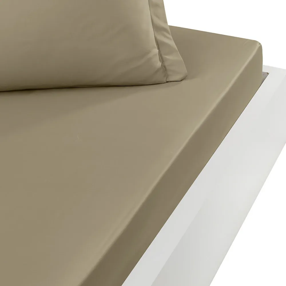 Sensei Maison Drap housse en percale de coton pour lit articulé Taupe 160x200 cm SOFT PERCALE* Drap Housse|Drap Housse