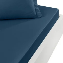 Sensei Maison Drap housse en percale de coton bonnet 30 cm Indigo 140x190 cm SOFT PERCALE* Drap Housse|Drap Housse