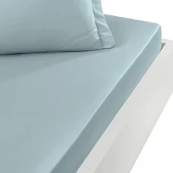 Sensei Maison Drap housse en percale de coton bonnet 30 cm Bleu Arctic 140x190 cm SOFT PERCALE* Drap Housse|Drap Housse