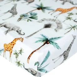 Drap housse en satin de coton Safari><noscript><img width=