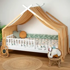 Drap housse en satin de coton Safari><noscript><img width=