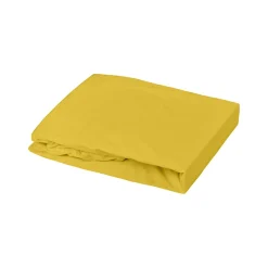 Domiva Drap housse enfant Oeko-tex 100% coton 130g/m² (40x80 cm - Jaune Curry)* Drap Housse|Drap Housse