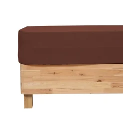 Drap housse Flora gaze de coton marron 160x200cm - Atmosphera>Atmosphera Créateur D'Intérieur