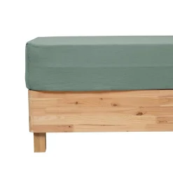 Drap housse Flora gaze de coton vert céladon 140x190cm - Atmosphera>Atmosphera Créateur D'Intérieur Hot