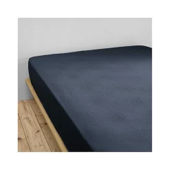 Drap housse "Gaïa" toutes dimensions "Gaze de Coton" - Gaïa Minuit - 180 x 200 cm bonnet de 30 cm>L'Effet Papillon New