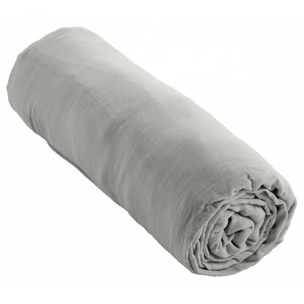 L'Effet Papillon Drap housse "Gaïa" toutes dimensions "Gaze de Coton" - Gaïa Nuage - 180 x 200 cm bonnet de 30 cm* Drap Housse|Drap Housse