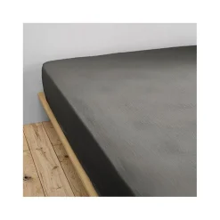 Drap housse "Gaïa" toutes dimensions "Gaze de Coton" - Gaia Granit - 80 x 200 cm bonnet de 30 cm>L'Effet Papillon Hot