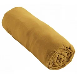 L'Effet Papillon Drap housse "Gaïa" toutes dimensions "Gaze de Coton" - Gaïa Safran - 140 x 190 cm bonnet de 30 cm* Drap Housse|Drap Housse