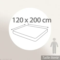 Linnea Drap housse imprimé 120x200 cm bonnet 30 cm satin de coton ENZO noir* Drap Housse|Drap Housse