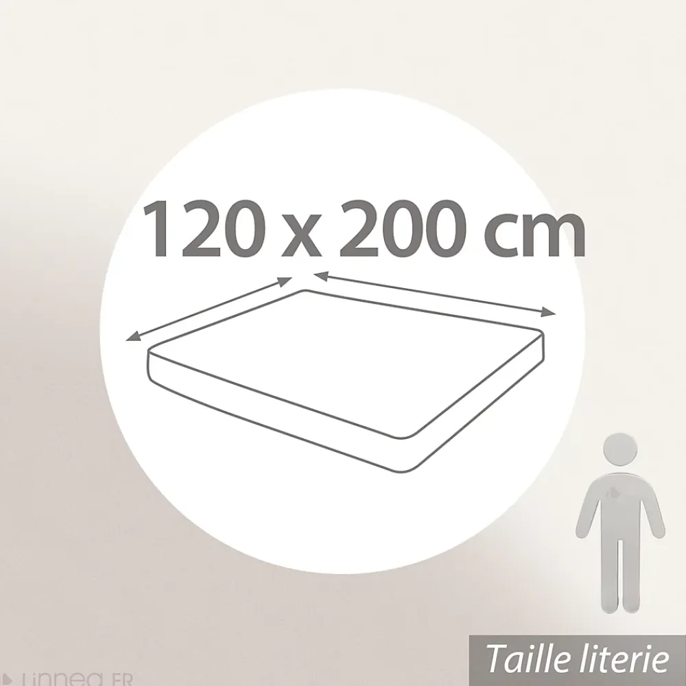 Linnea Drap housse imprimé 120x200 cm bonnet 30 cm satin de coton ENZO noir* Drap Housse|Drap Housse