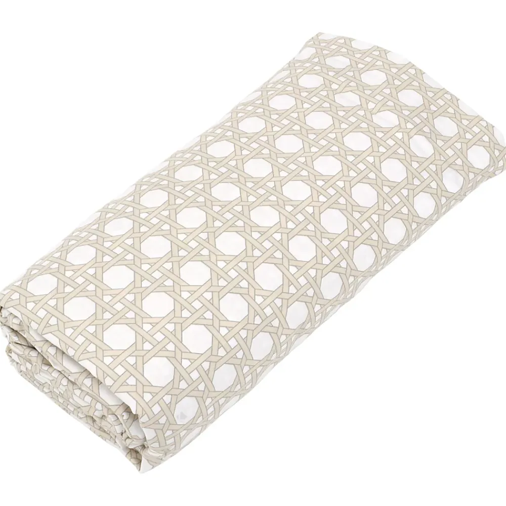 Linnea Drap housse imprimé 200x200 cm satin de coton VOYAGE Lin Bonnet 30 cm* Drap Housse|Drap Housse