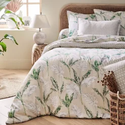Linnea Drap housse imprimé 200x200 cm satin de coton VOYAGE Lin Bonnet 30 cm* Drap Housse|Drap Housse