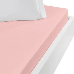 Drap housse jersey coton peigné extensible bonnet 30 cm Poudre 90x190 cm MANHATTAN>Sensei Maison Online