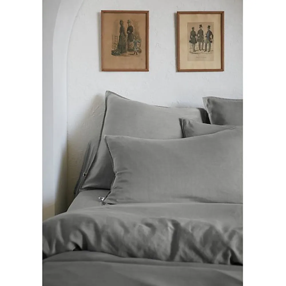 Drap housse "Lysandre" toutes dimensions "Lyocel" - Lysandre Granit - 180 x 200 cm bonnet de 30 cm>L'Effet Papillon Sale