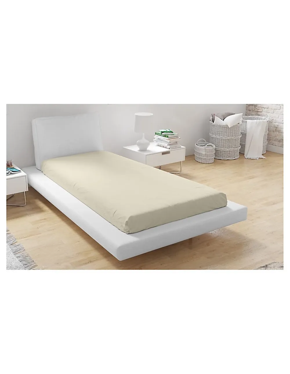 Mani Textile Drap Housse Microfibre Beige - 140x190cm* Drap Housse|Drap Housse