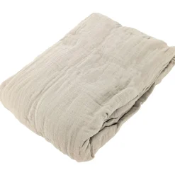 Drap housse MILOS mousseline de coton 160x200 cm bonnet 30 cm uni beige ficelle>Linnea Online