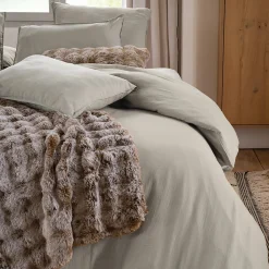 Drap housse MILOS mousseline de coton 160x200 cm bonnet 30 cm uni beige ficelle>Linnea Online