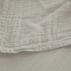 Drap housse MILOS mousseline de coton 160x200 cm bonnet 30 cm uni beige ficelle><noscript><img width=