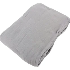 Drap housse MILOS mousseline de coton 180x200 cm bonnet 30 cm uni gris cendre>Linnea New