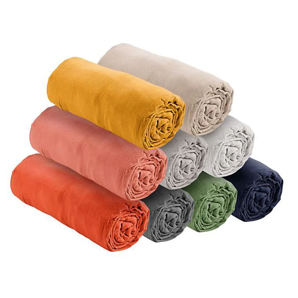 Coton Pur Drap housse "Noah" toutes dimensions "Gaze de Coton" - Noah Perle - 90 x 190 cm bonnet de 30 cm* Drap Housse|Drap Housse