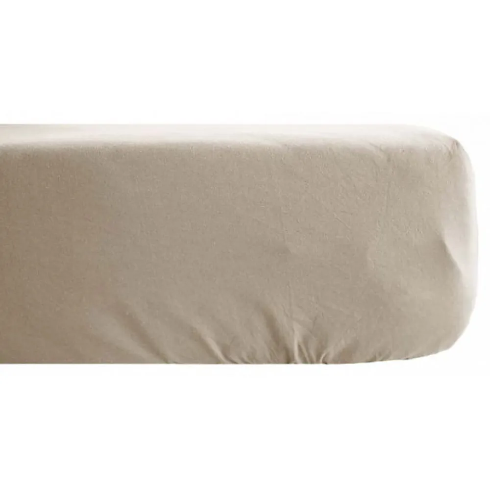 Drap housse Palace pur coton teint lavé 63 fils/cm² - Palace Lin - 140 x 190 cm bonnet de 35 cm>Vent Du Sud Best