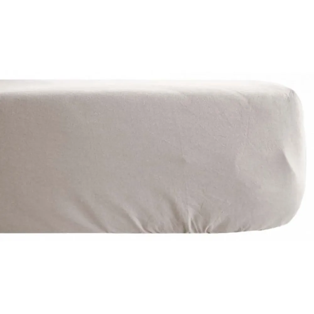 Drap housse Palace pur coton teint lavé 63 fils/cm² - Palace Naturel - 140 x 190 cm bonnet de 35 cm>Vent Du Sud Sale