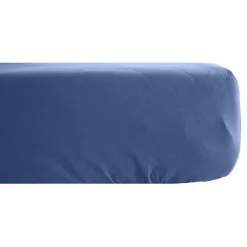 Vent Du Sud Drap housse Palace pur coton teint lavé 63 fils/cm² - Palace Indigo - 180 x 200 cm bonnet de 35 cm* Drap Housse|Drap Housse