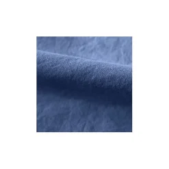 Vent Du Sud Drap housse Palace pur coton teint lavé 63 fils/cm² - Palace Indigo - 180 x 200 cm bonnet de 35 cm* Drap Housse|Drap Housse