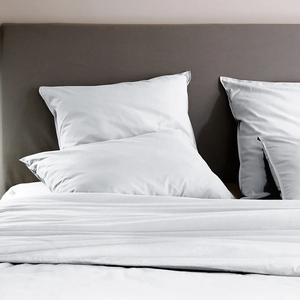 Drap housse PALACE pur coton lavé 90x190 cm bonnet 30 cm uni blanc neige>Linnea New