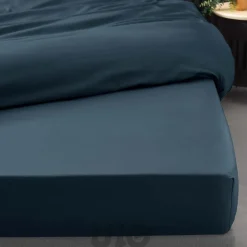 Douceur D'Intérieur Drap Housse Percale Bonnet 30 Cm 200x160cm bleu* Drap Housse|Drap Housse