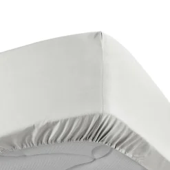 Drap Housse Percale Bonnet 30 Cm 190x140cm Blanc><noscript><img width=
