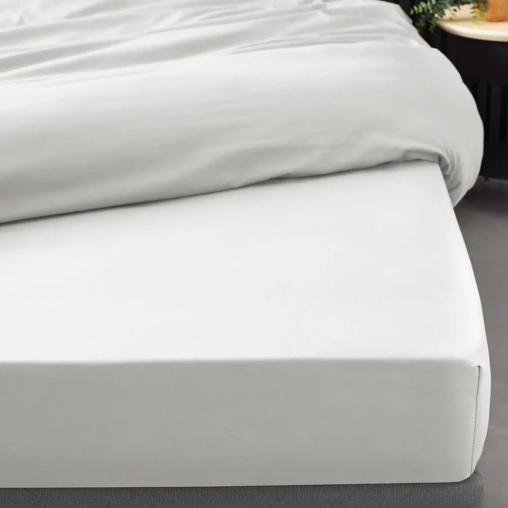 Drap Housse Percale Bonnet 30 Cm 190x140cm Blanc>Douceur D'Intérieur Outlet