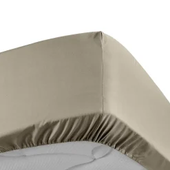 Douceur D'Intérieur Drap Housse Percale Bonnet 30 Cm 200x160cm Marron Claire Naturel* Drap Housse|Drap Housse