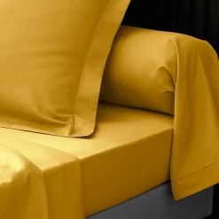 Douceur D'Intérieur Drap Housse Percale Bonnet 30 Cm 200x160cm jaune* Drap Housse|Drap Housse