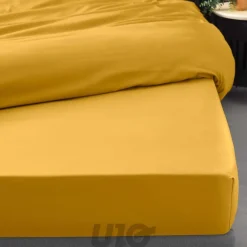 Douceur D'Intérieur Drap Housse Percale Bonnet 30 Cm 200x160cm jaune* Drap Housse|Drap Housse