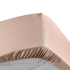Drap Housse Percale Bonnet 30 Cm 190x140cm Rose><noscript><img width=
