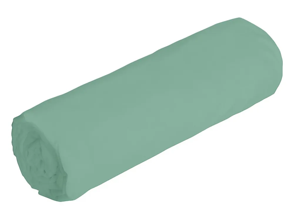 Vente-unique Drap housse percale de coton 80 fils/cm² - 160 x 200 cm - Bonnet 30 cm - Vert amande - AGAMI de PALACIO* Drap Housse|Drap Housse