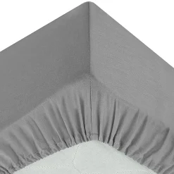 Drap housse percale de coton uni 180 x 200 cm Harmonie gris>Eden New