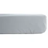 Vent Du Sud Drap housse percale pur coton peigné longues fibres 80 fils/cm² avec bonnet de 35 cm - Neige - 160 x 200 cm bonnet de* Drap Housse|Drap Housse