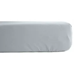 Vent Du Sud Drap housse percale pur coton peigné longues fibres 80 fils/cm² avec bonnet de 35 cm - Neige - 160 x 200 cm bonnet de* Drap Housse|Drap Housse