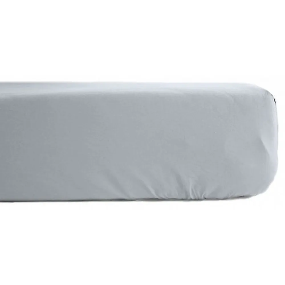 Vent Du Sud Drap housse percale pur coton peigné longues fibres 80 fils/cm² avec bonnet de 35 cm - Neige - 160 x 200 cm bonnet de* Drap Housse|Drap Housse
