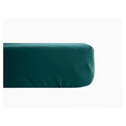 Vent Du Sud Drap housse percale pur coton peigné longues fibres 80 fils/cm² avec bonnet de 35 cm - Bleu canard - 90 x 190 cm bonne* Drap Housse|Drap Housse