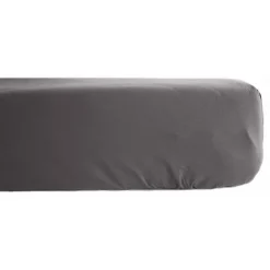 Drap housse percale pur coton peigné longues fibres 80 fils/cm² avec bonnet de 35 cm - Ardoise - 90 x 190 cm bonnet de>Vent Du Sud Sale