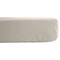 Vent Du Sud Drap housse percale pur coton peigné longues fibres 80 fils/cm² avec bonnet de 35 cm - Ivoire - 80 x 200 cm bonnet de* Drap Housse|Drap Housse