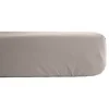 Vent Du Sud Drap housse percale pur coton peigné longues fibres 80 fils/cm² avec bonnet de 35 cm - Lin - 140 x 190 cm bonnet de 35* Drap Housse|Drap Housse