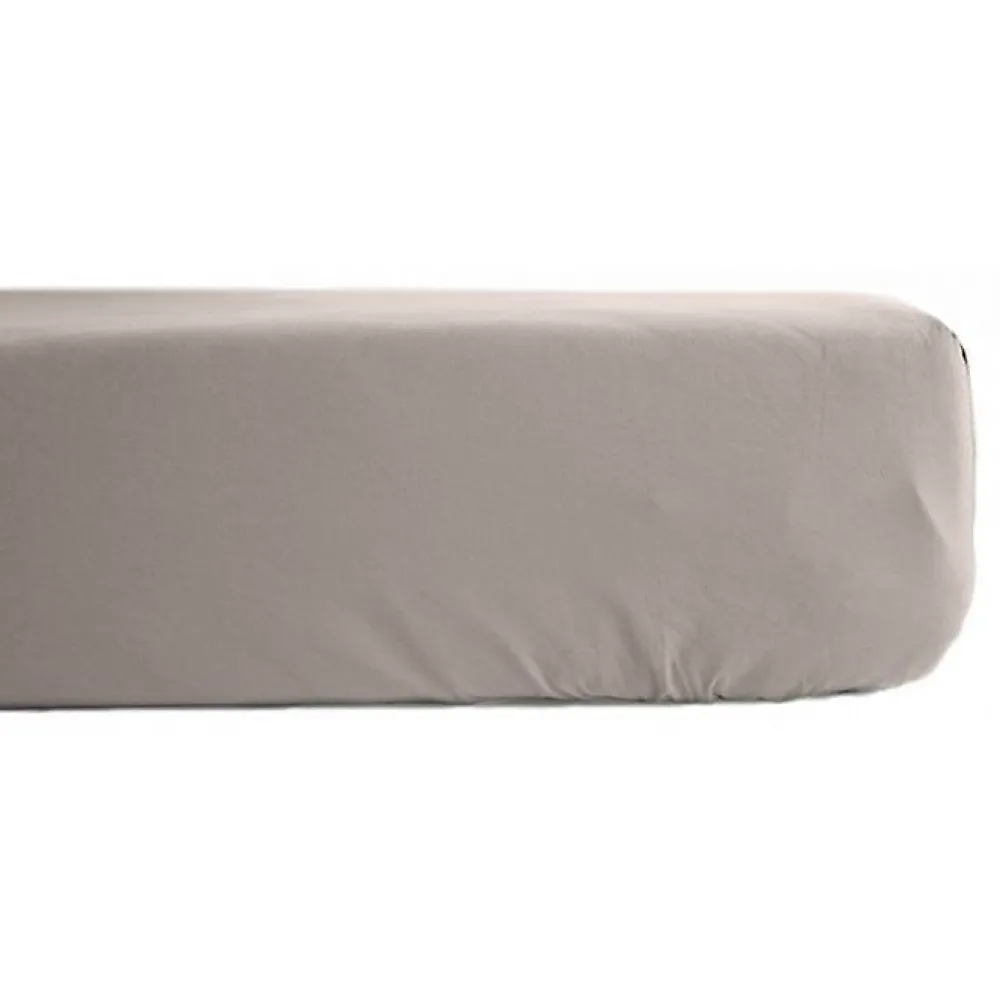 Vent Du Sud Drap housse percale pur coton peigné longues fibres 80 fils/cm² avec bonnet de 35 cm - Lin - 140 x 190 cm bonnet de 35* Drap Housse|Drap Housse