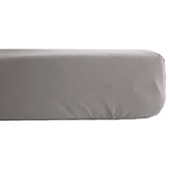Vent Du Sud Drap housse percale pur coton peigné longues fibres 80 fils/cm² avec bonnet de 35 cm - Cendre - 140 x 190 cm bonnet de* Drap Housse|Drap Housse