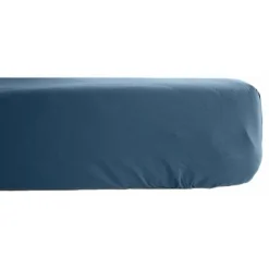 Vent Du Sud Drap housse percale pur coton peigné longues fibres 80 fils/cm² avec bonnet de 35 cm - Marine - 180 x 200 cm bonnet de* Drap Housse|Drap Housse